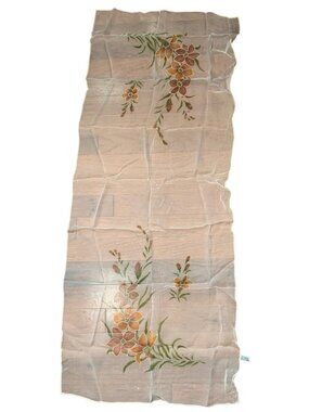 Vintage Womens Floral Rayon Scarf Made in Japan 14"x17"